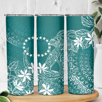 Teal Kuki Airani Tapakau Skinny Tumbler Tribal Anchor Mix Tiare LT7 - Polynesian Pride