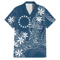 Navy Kuki Airani Tapakau Family Matching Long Sleeve Bodycon Dress and Hawaiian Shirt Tribal Anchor Mix Tiare LT7 Dad's Shirt - Short Sleeve Navy - Polynesian Pride