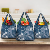 Navy Kuki Airani Tapakau Grocery Bag Tribal Anchor Mix Tiare