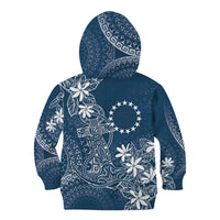 Navy Kuki Airani Tapakau Kid Hoodie Tribal Anchor Mix Tiare LT7 - Polynesian Pride
