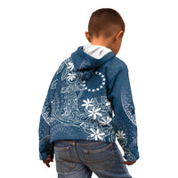 Navy Kuki Airani Tapakau Kid Hoodie Tribal Anchor Mix Tiare LT7 - Polynesian Pride