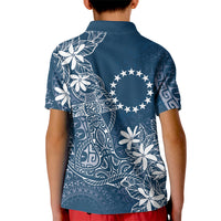 Navy Kuki Airani Tapakau Kid Polo Shirt Tribal Anchor Mix Tiare LT7 - Polynesian Pride