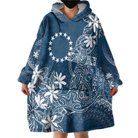 Navy Kuki Airani Tapakau Wearable Blanket Hoodie Tribal Anchor Mix Tiare LT7 - Polynesian Pride