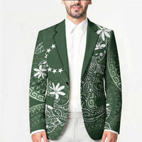 Sage Green Kuki Airani Tapakau Blazer Tribal Anchor Mix Tiare
