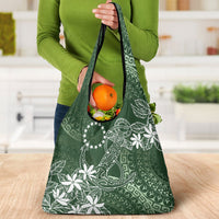 Sage Green Kuki Airani Tapakau Grocery Bag Tribal Anchor Mix Tiare LT7 - Polynesian Pride