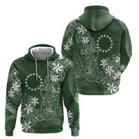 Sage Green Kuki Airani Tapakau Hoodie Tribal Anchor Mix Tiare LT7 - Polynesian Pride