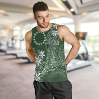 Sage Green Kuki Airani Tapakau Men Tank Top Tribal Anchor Mix Tiare LT7 Sage Green - Polynesian Pride