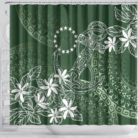 Sage Green Kuki Airani Tapakau Shower Curtain Tribal Anchor Mix Tiare LT7 - Polynesian Pride
