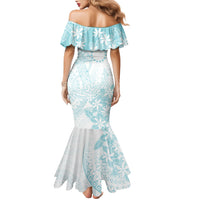 Turquoise Kuki Airani Tapakau Family Matching Mermaid Dress and Hawaiian Shirt Tribal Anchor Mix Tiare LT7 - Polynesian Pride