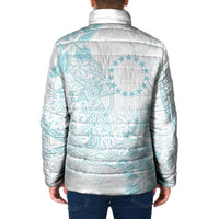Turquoise Kuki Airani Tapakau Padded Jacket Tribal Anchor Mix Tiare