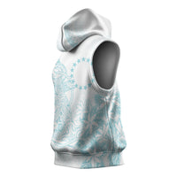 Turquoise Kuki Airani Tapakau Sleeveless Hoodie Tribal Anchor Mix Tiare LT7 - Polynesian Pride