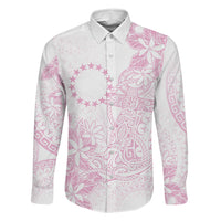 Candy Pink Kuki Airani Tapakau Family Matching Off Shoulder Short Dress and Hawaiian Shirt Tribal Anchor Mix Tiare LT7 Dad's Shirt - Long Sleeve Candy Pink - Polynesian Pride