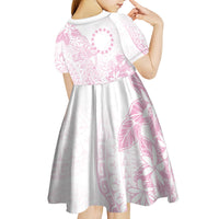Candy Pink Kuki Airani Tapakau Kid Short Sleeve Dress Tribal Anchor Mix Tiare LT7 - Polynesian Pride