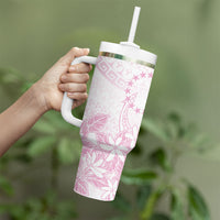 Candy Pink Kuki Airani Tapakau Tumbler With Handle Tribal Anchor Mix Tiare