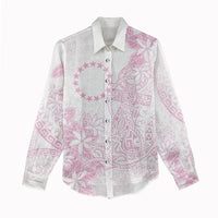 Candy Pink Kuki Airani Tapakau Women Casual Shirt Tribal Anchor Mix Tiare LT7 - Polynesian Pride