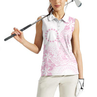Candy Pink Kuki Airani Tapakau Women Sleeveless Polo Shirt Tribal Anchor Mix Tiare LT7 - Polynesian Pride