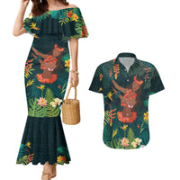 Hawaii Hula Girl Vintage Couples Matching Mermaid Dress and Hawaiian Shirt Tropical Forest LT7 Colorful - Polynesian Pride