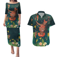 Hawaii Hula Girl Vintage Couples Matching Puletasi and Hawaiian Shirt Tropical Forest LT7 Colorful - Polynesian Pride