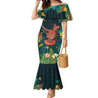 Hawaii Hula Girl Vintage Family Matching Mermaid Dress and Hawaiian Shirt Tropical Forest LT7 Mom's Dress Colorful - Polynesian Pride