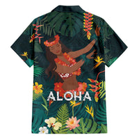 Hawaii Hula Girl Vintage Family Matching Tank Maxi Dress and Hawaiian Shirt Tropical Forest LT7 - Polynesian Pride