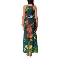 Hawaii Hula Girl Vintage Family Matching Tank Maxi Dress and Hawaiian Shirt Tropical Forest LT7 - Polynesian Pride