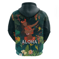 Hawaii Hula Girl Vintage Hoodie Tropical Forest