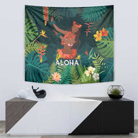 Hawaii Hula Girl Vintage Tapestry Tropical Forest