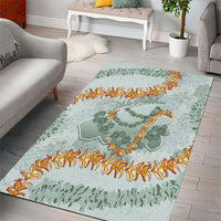Hawaii Kaho'olawe Island Flowers Lei Area Rug Silver Hinahina Kū Kahakai