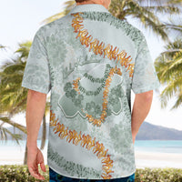 Hawaii Kaho'olawe Island Flowers Lei Hawaiian Shirt Silver Hinahina Kū Kahakai