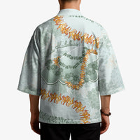 Hawaii Kaho'olawe Island Flowers Lei Kimono Silver Hinahina Kū Kahakai