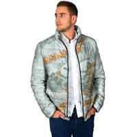 Hawaii Kaho'olawe Island Flowers Lei Padded Jacket Silver Hinahina Kū Kahakai