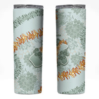 Hawaii Kaho'olawe Island Flowers Lei Skinny Tumbler Silver Hinahina Kū Kahakai