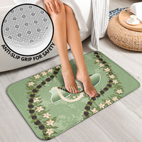 Hawaii Molokai Island Flowers Lei Bathroom Set Kukui Nut Mossy Green