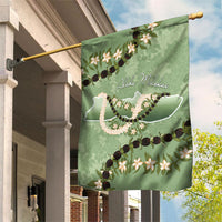 Hawaii Molokai Island Flowers Lei Garden Flag Kukui Nut Mossy Green