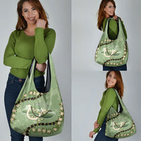 Hawaii Molokai Island Flowers Lei Grocery Bag Kukui Nut Mossy Green