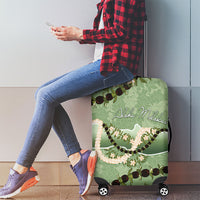 Hawaii Molokai Island Flowers Lei Luggage Cover Kukui Nut Mossy Green