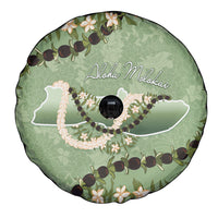 Hawaii Molokai Island Flowers Lei Spare Tire Cover Kukui Nut Mossy Green