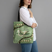 Hawaii Molokai Island Flowers Lei Tote Bag Kukui Nut Mossy Green