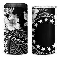 Kia Orana Cook Islands 4 in 1 Can Cooler Tumbler Tiare & Stars LT7 One Size: 16 oz Black - Polynesian Pride
