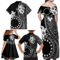 Kia Orana Cook Islands Family Matching Off Shoulder Maxi Dress and Hawaiian Shirt Tiare and Stars LT7 - Polynesian Pride