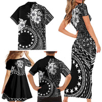 Kia Orana Cook Islands Family Matching Short Sleeve Bodycon Dress and Hawaiian Shirt Tiare and Stars LT7