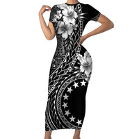 Kia Orana Cook Islands Family Matching Short Sleeve Bodycon Dress and Hawaiian Shirt Tiare and Stars LT7