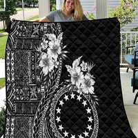 Kia Orana Cook Islands Quilt Tiare and Stars LT7 Black - Polynesian Pride