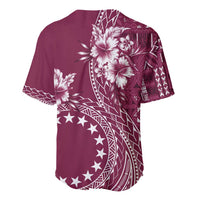 Kia Orana Cook Islands Baseball Jersey Tiare and Stars - Maroon LT7 - Polynesian Pride