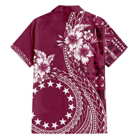 Kia Orana Cook Islands Family Matching Tank Maxi Dress and Hawaiian Shirt Tiare and Stars - Maroon LT7 - Polynesian Pride