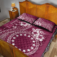 Kia Orana Cook Islands Quilt Bed Set Tiare and Stars - Maroon