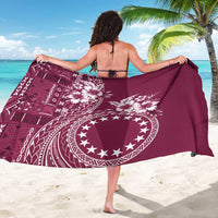 Kia Orana Cook Islands Sarong Tiare and Stars - Maroon