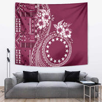 Kia Orana Cook Islands Tapestry Tiare and Stars - Maroon LT7 Maroon - Polynesian Pride
