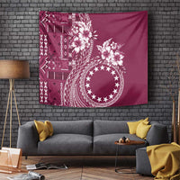 Kia Orana Cook Islands Tapestry Tiare and Stars - Maroon LT7 - Polynesian Pride