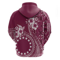 Kia Orana Cook Islands Zip Hoodie Tiare and Stars - Maroon